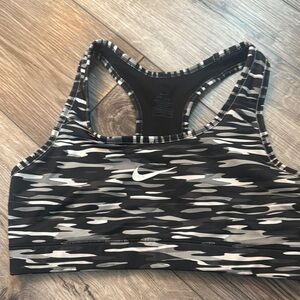 Nike Women's Black and White Patterned Sports Bra